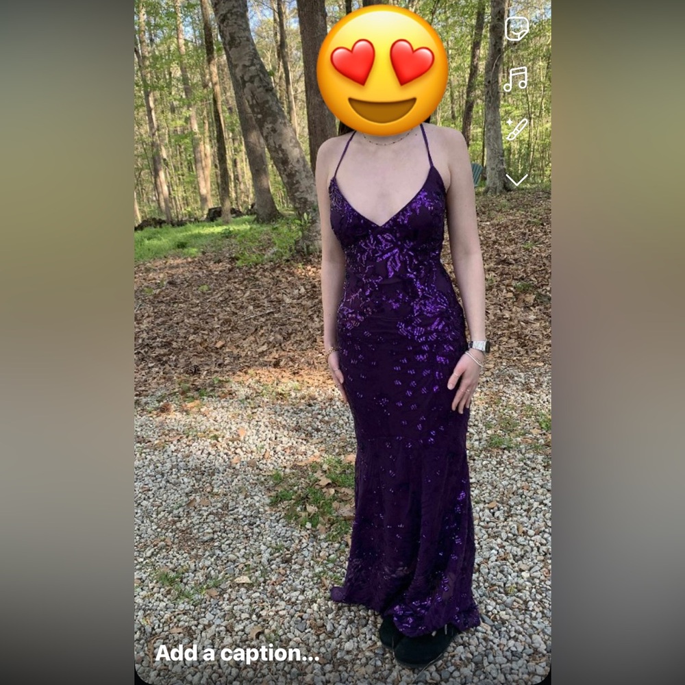 Lulu's Deep Purple Prom Dress